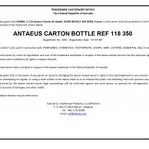 TRADEMARK CAUTIONARY NOTICE The Federal Republic of Somalia