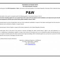 Cautionary Notice - P&W