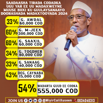 "Anigu Qaran Doon ayaan ahay, Reer Somaliland-ow Fartiina ha isku Burburinina, Muuse iyo Cirro waad soo aragteen." Guddoomiye Faysal Cali waraabe