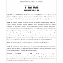 Trade Mark Cautionary Notice - IBM Logo